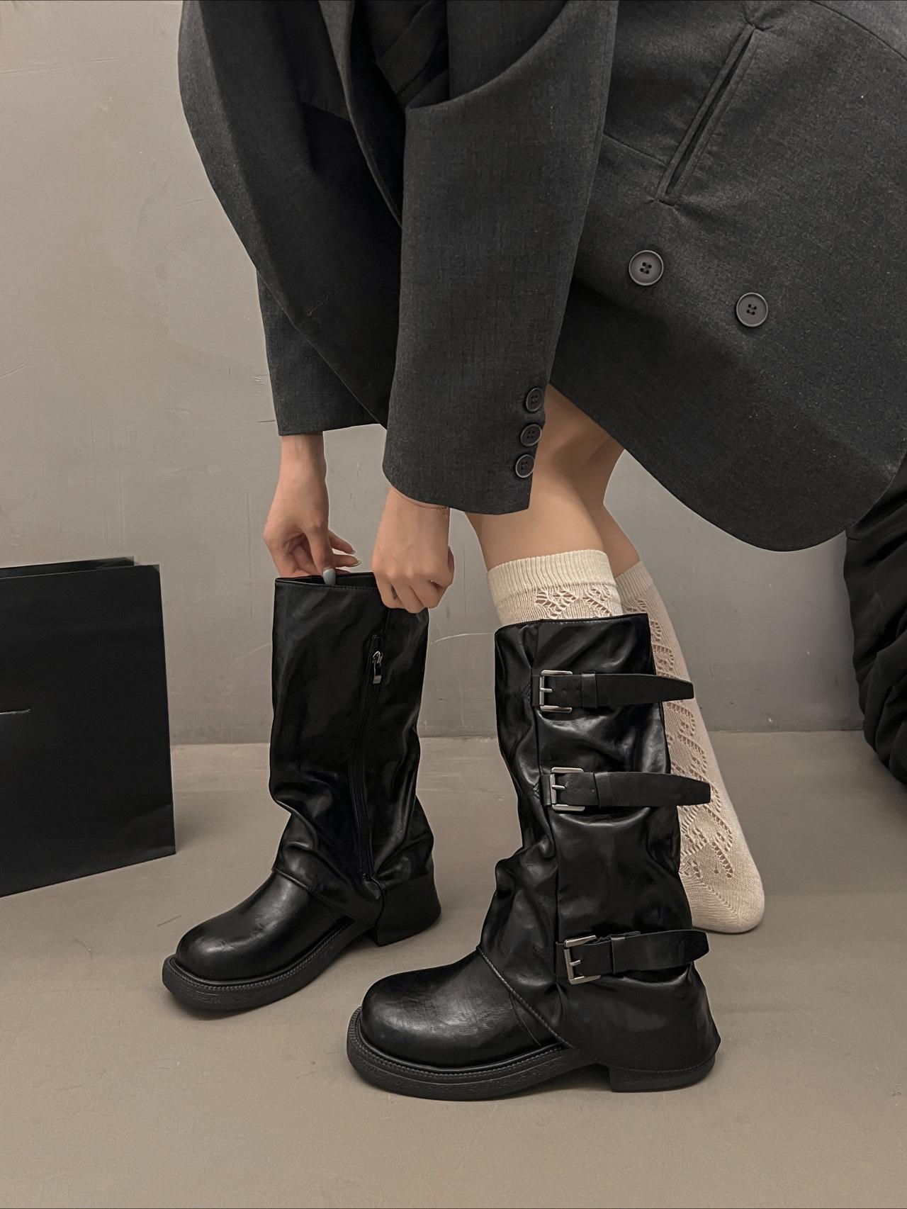 Platform Mid-leg Pants Tube Boots Women Fall Winter 2026 New Pleated Diablo Longtube Knight Boots Block Heel 35 чёрный
Platform Mid-leg Pants Tube Boots Women Fall Winter 2026 New Pleated Diablo Longtube Knight Boots Block Heel 35 чёрный