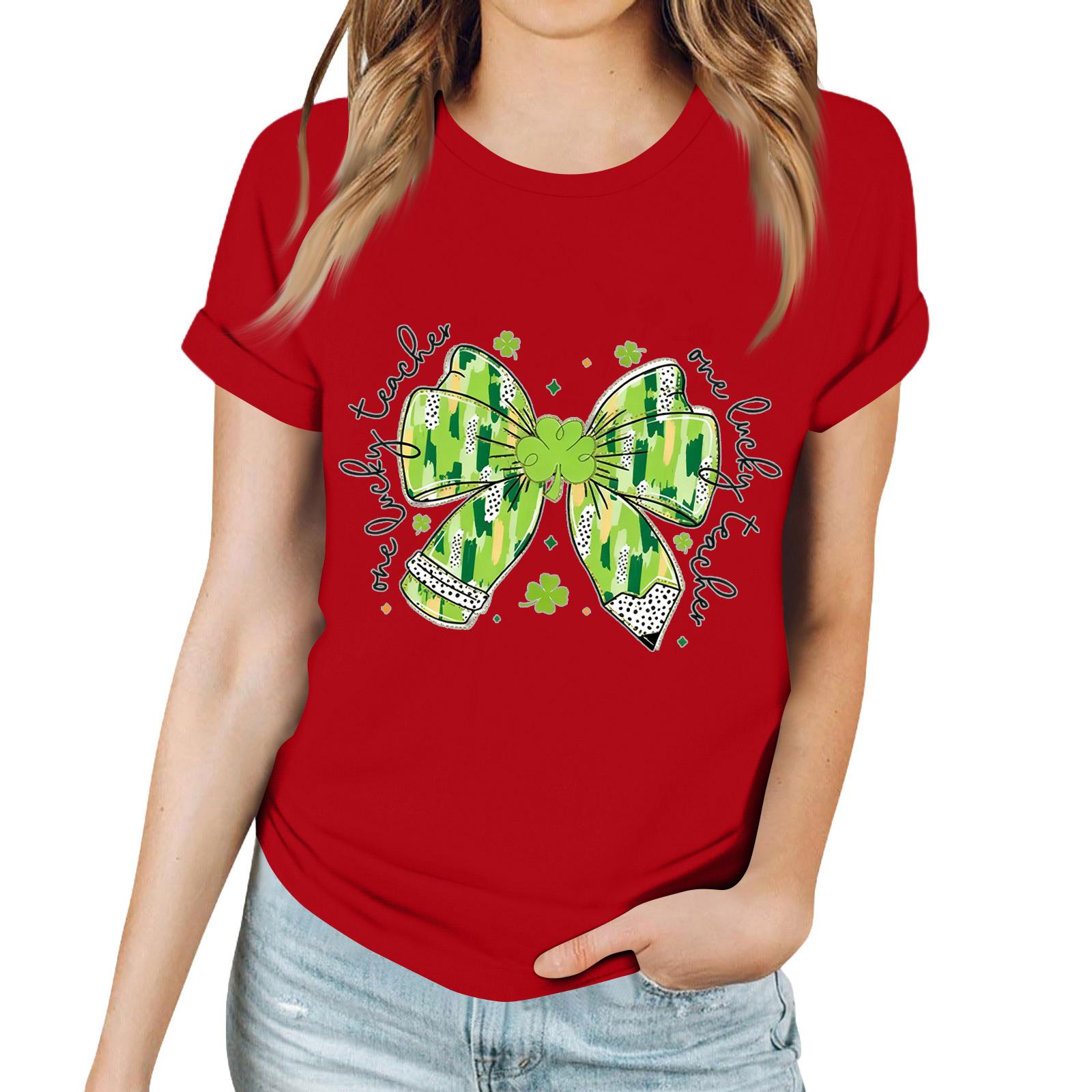 Женская повседневная футболка с принтом ко Дню Святого Патрика, пуловер с круглым вырезом, топ с короткими рукавами XXL красный
Женская повседневная футболка с принтом ко Дню Святого Патрика, пуловер с круглым вырезом, топ с короткими рукавами XXL красный