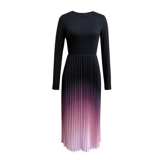 Жіноча плісирована градієнтна міді-сукня з довгим рукавом, сукня-трапеція, приталена, з круглим вирізом, повітряна, коктейльна сукня S чорний
Жіноча плісирована градієнтна міді-сукня з довгим рукавом, сукня-трапеція, приталена, з круглим вирізом, повітряна, коктейльна сукня S чорний