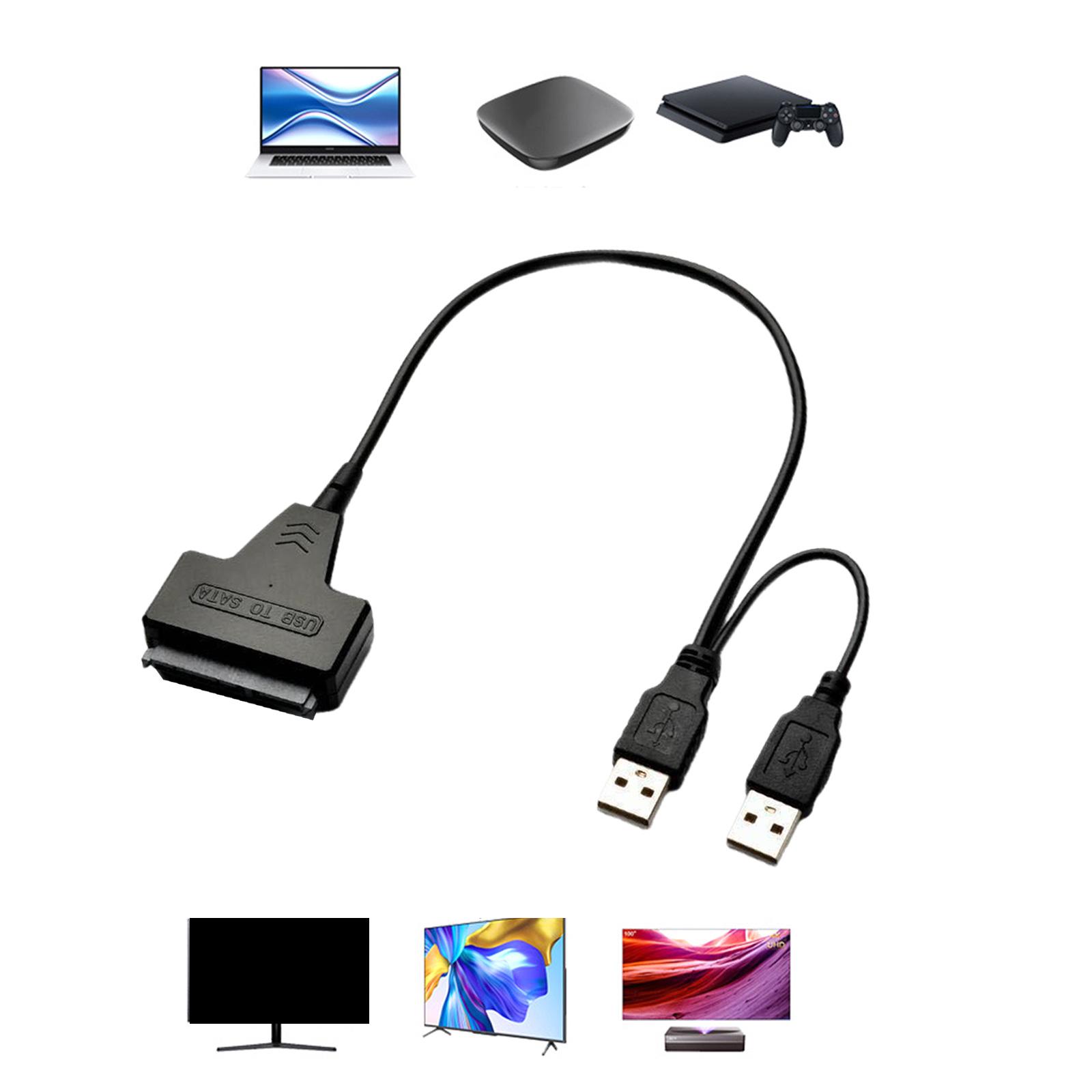 Кабель-адаптер USB 3.0 - SATA для 2,5-дюймового SSD/HDD с высокоскоростной передачей данных с двумя портами USB и светодиодным индикатором активности
Кабель-адаптер USB 3.0 - SATA для 2,5-дюймового SSD/HDD с высокоскоростной передачей данных с двумя портами USB и светодиодным индикатором активности