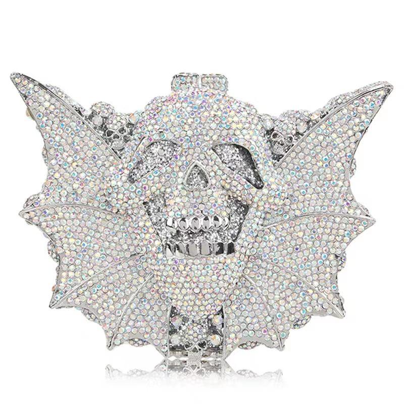 Skull Bat Women Evening Clutch Purses White Rhinestone Black Party Clutches 6 Colors And Handbags Luxury Diamond Lady Minaudier 16.5cmX12.5cmX6.5cm
Skull Bat Women Evening Clutch Purses White Rhinestone Black Party Clutches 6 Colors And Handbags Luxury Diamond Lady Minaudier 16.5cmX12.5cmX6.5cm