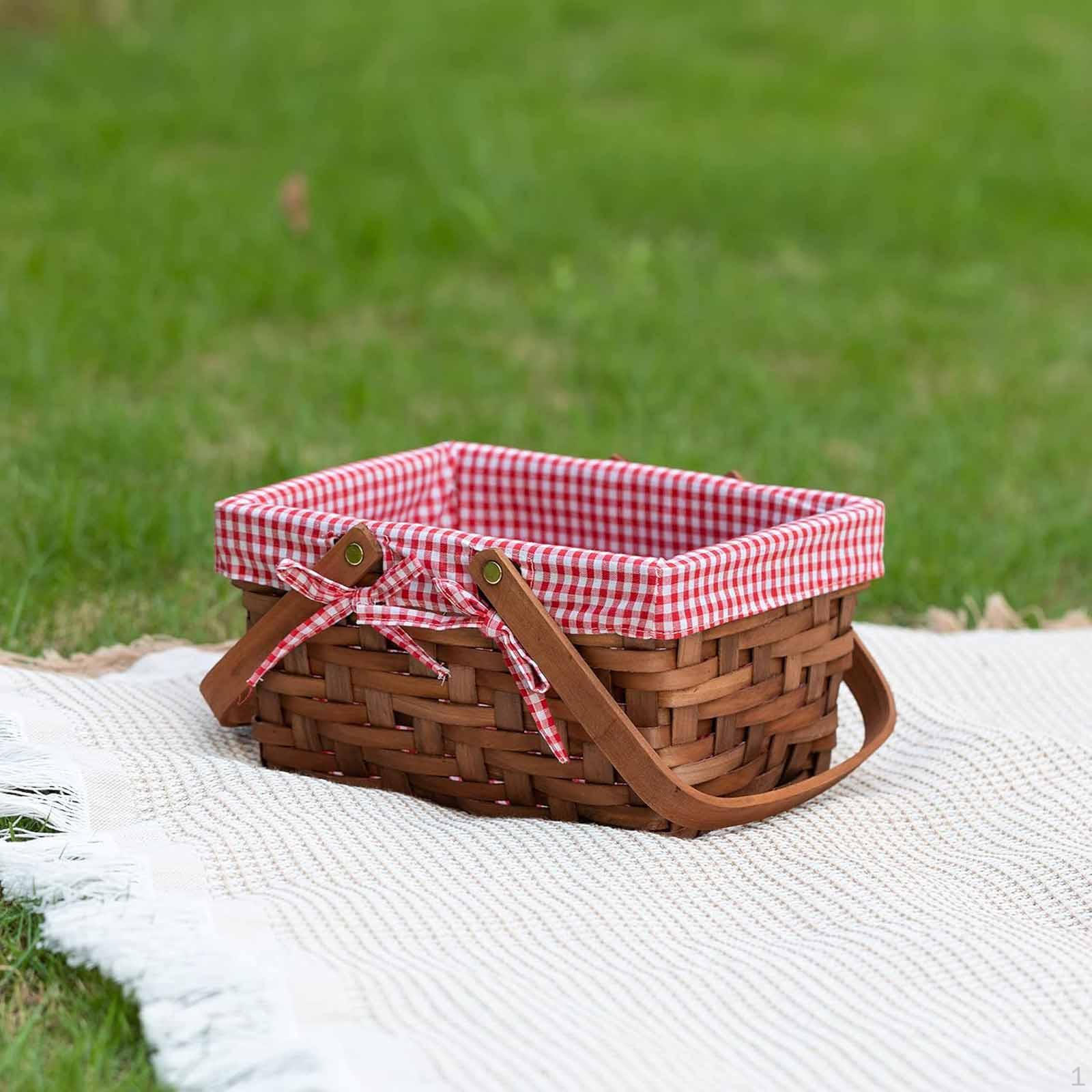 Wooden Picnic Basket with Handle Fruit Household Food Lined Organizer for Vegetables Toys
Wooden Picnic Basket with Handle Fruit Household Food Lined Organizer for Vegetables Toys