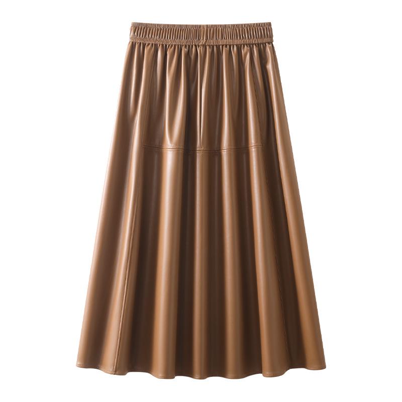 Khaki High-Waisted PU Leather Pleated A-Line Midi Skirt - Women s 2024 Spring/Autumn Collection L
Khaki High-Waisted PU Leather Pleated A-Line Midi Skirt - Women s 2024 Spring/Autumn Collection L
