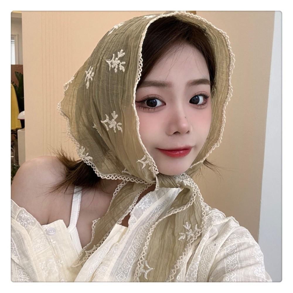 Embroidered Flower Silk Scarves Headwear Triangle Headscarf Retro Floral Hair Wrap Summer хакі
Embroidered Flower Silk Scarves Headwear Triangle Headscarf Retro Floral Hair Wrap Summer хакі