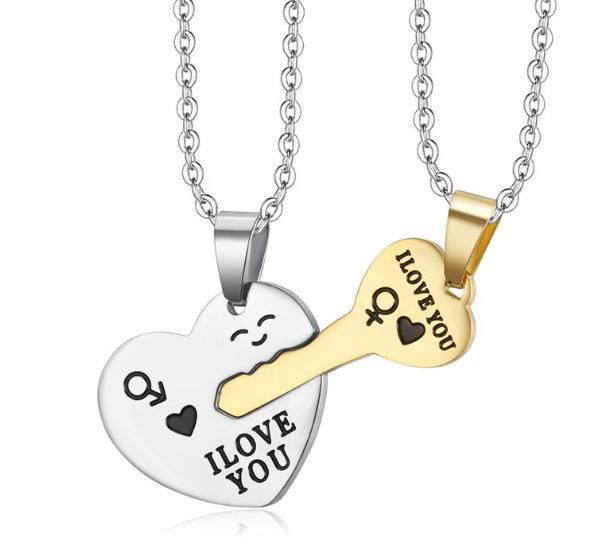 Персонализируемое ожерелье-ключ в форме сердца из нержавеющей стали для пар и лучших друзей
Персонализируемое ожерелье-ключ в форме сердца из нержавеющей стали для пар и лучших друзей
