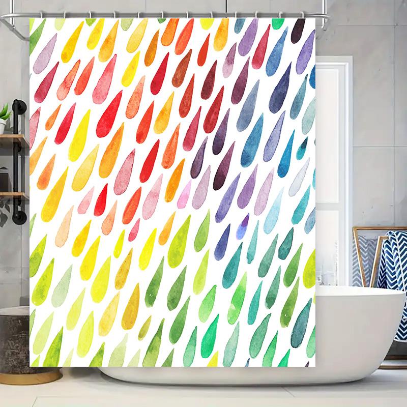 Rainbow Shower Curtain Multicolored Watercolor Design Waterproof Fabric For Bathroom Decor (White) W60H190(CM)-1 Pcs
Rainbow Shower Curtain Multicolored Watercolor Design Waterproof Fabric For Bathroom Decor (White) W60H190(CM)-1 Pcs