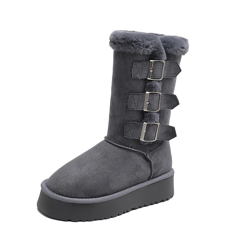 Fashion Round Toe Suede Metal Buckle Platform Non-slip Cotton Shoes Winter New Mid-tube Snow Boots 35 серый
Fashion Round Toe Suede Metal Buckle Platform Non-slip Cotton Shoes Winter New Mid-tube Snow Boots 35 серый