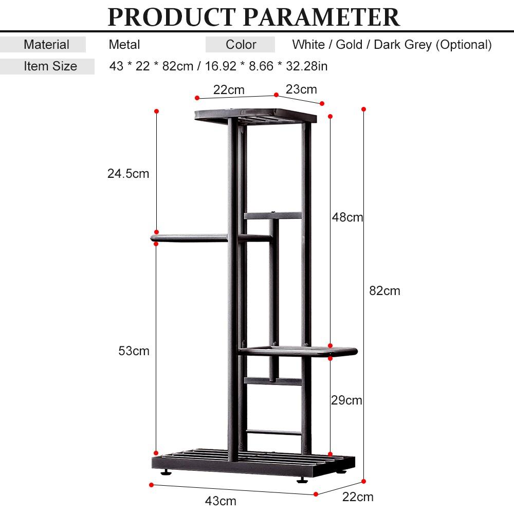 Heavy Duty 4-Tier Potted Plants Display Shelf Flower Pots Rack Potting Ladder Stand Storage Rack Dark Grey
Heavy Duty 4-Tier Potted Plants Display Shelf Flower Pots Rack Potting Ladder Stand Storage Rack Dark Grey