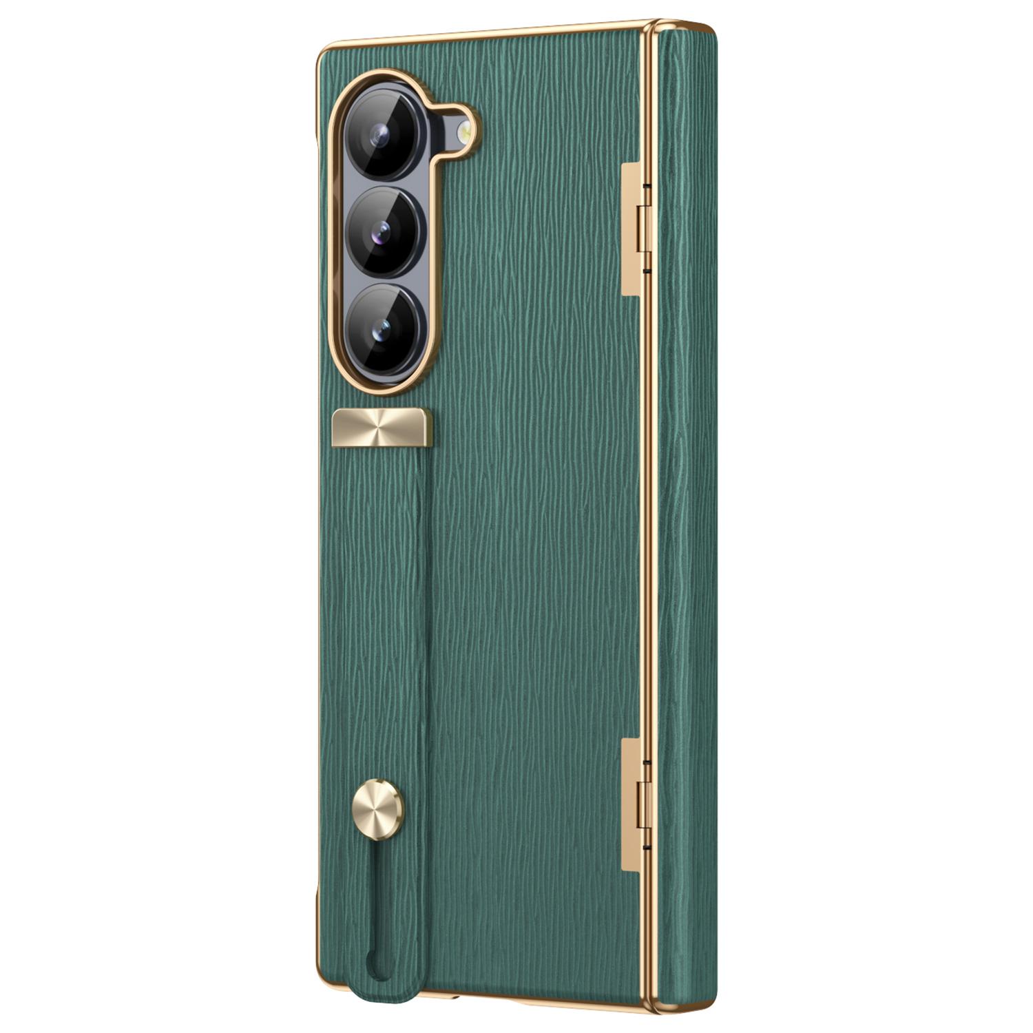 For Samsung Galaxy Z Fold6 5G Case Wrist Band Hinge Protection Leather+PC Phone Cover Green
For Samsung Galaxy Z Fold6 5G Case Wrist Band Hinge Protection Leather+PC Phone Cover Green
