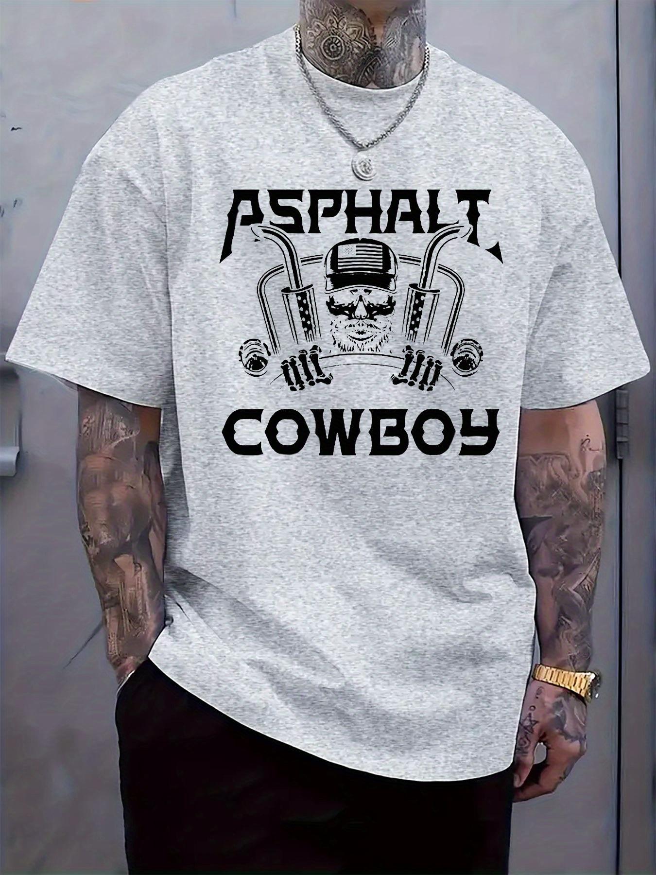 Graphic Print Short Sleeve T-shirt - Light Grey with Black ASPHALT COWBOY Design M
Graphic Print Short Sleeve T-shirt - Light Grey with Black ASPHALT COWBOY Design M