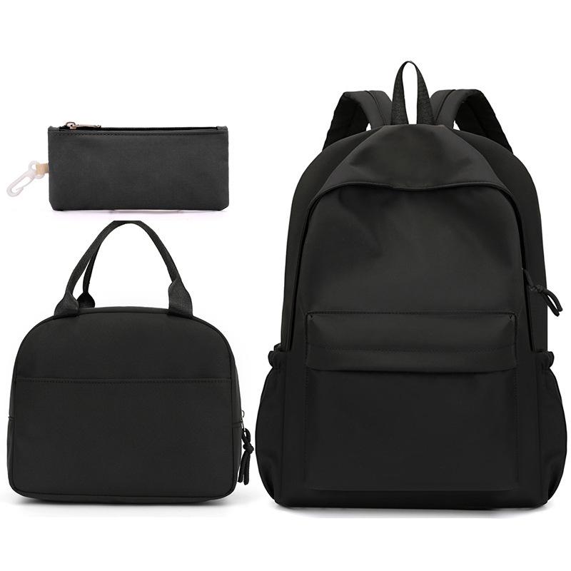 Three-piece schoolbag Japanese students simple solid color double shoulder schoolbag college meal bag casual pencil bag One Size
Three-piece schoolbag Japanese students simple solid color double shoulder schoolbag college meal bag casual pencil bag One Size