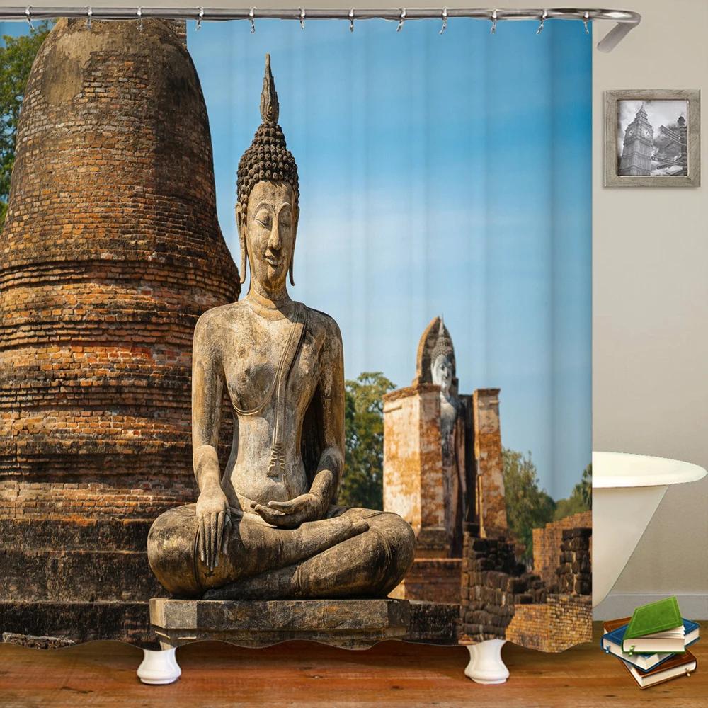 Buddha Statue Bathroom Shower Curtains Indian Zen Stone Printed Bath Curtain Home Decor Waterproof Polyester Fabric With Hooks W60H190(CM)-1 Pcs
Buddha Statue Bathroom Shower Curtains Indian Zen Stone Printed Bath Curtain Home Decor Waterproof Polyester Fabric With Hooks W60H190(CM)-1 Pcs