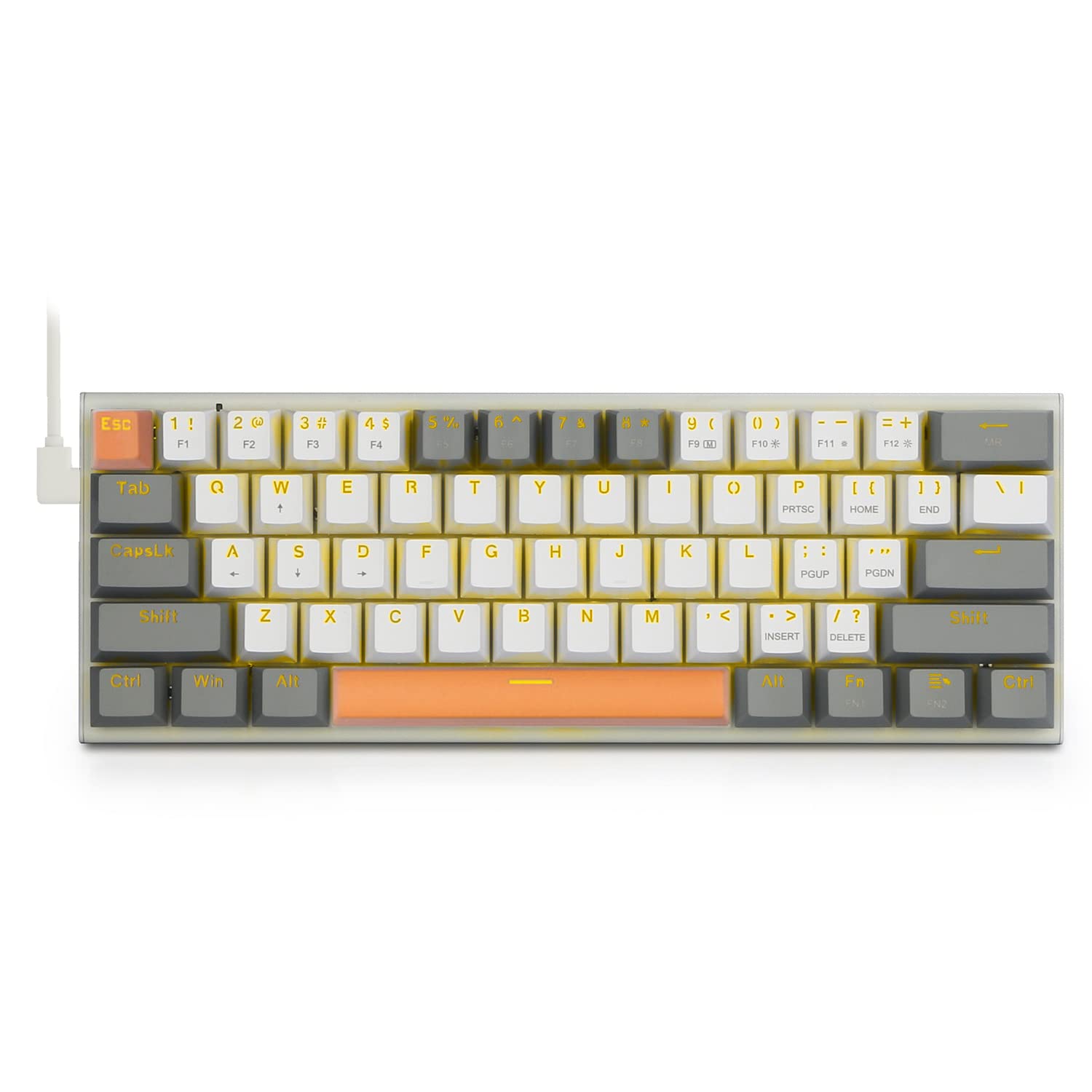 Mechanical Keyboard 61 Keys Gaming Keyboard with Blue Axis Yellow LED Backlight Small Compact Keyboard USB Wired English Layout Compatible with Gaming
Mechanical Keyboard 61 Keys Gaming Keyboard with Blue Axis Yellow LED Backlight Small Compact Keyboard USB Wired English Layout Compatible with Gaming