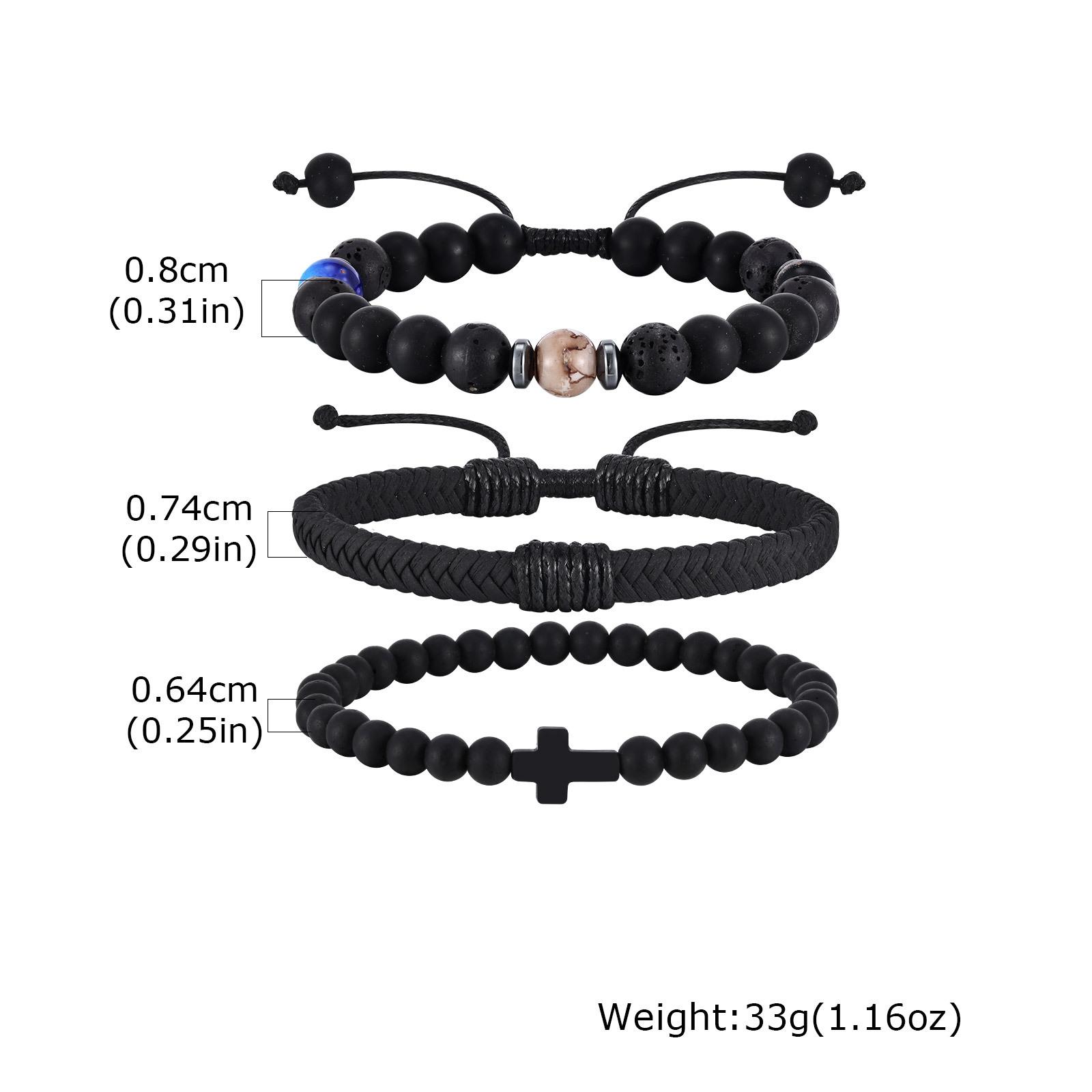 Vnox 3pcs/Set Black Onyx & Lava Stone Bracelet Set with Cross Charm, Adjustable Natural Stone Beaded Punk Men s Wristbands
Vnox 3pcs/Set Black Onyx & Lava Stone Bracelet Set with Cross Charm, Adjustable Natural Stone Beaded Punk Men s Wristbands