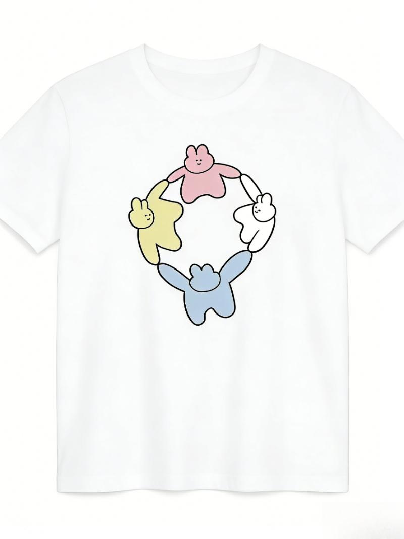 Cute Cartoon Bunnies Circle Graphic TShirtSweet Colorful Rabbit Print Casual Crew Neck Short Sleeve Top Ladys Tshirt 4XL
Cute Cartoon Bunnies Circle Graphic TShirtSweet Colorful Rabbit Print Casual Crew Neck Short Sleeve Top Ladys Tshirt 4XL