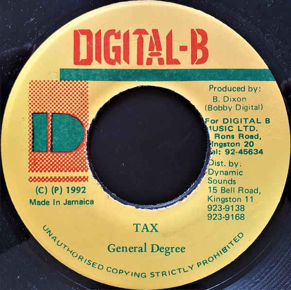 7inch Record GENERAL DEGREE Tax NONE DigitalB 1992 Jamaica Reggae Ska Dub Used
7inch Record GENERAL DEGREE Tax NONE DigitalB 1992 Jamaica Reggae Ska Dub Used