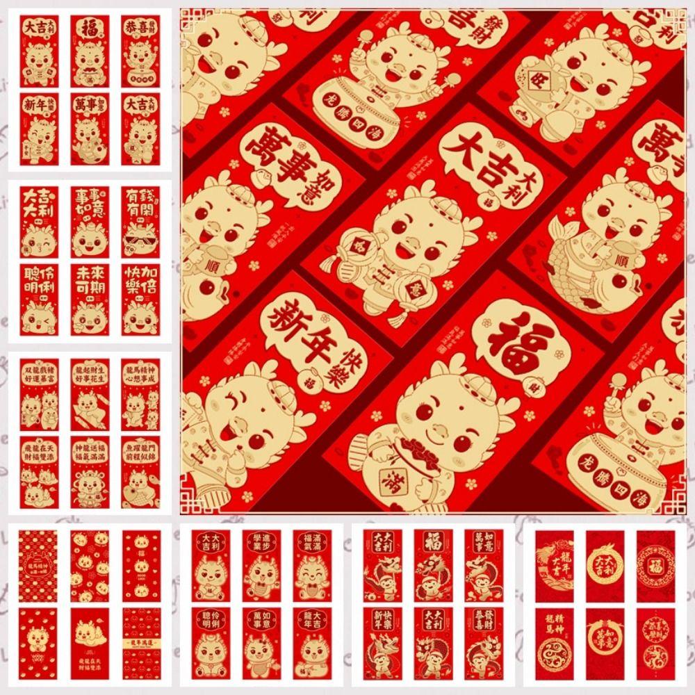 6pcs Dragon Pattern Chinese Dragon Hongbao Decorative Dragon Year Lucky Money Bag Spring Festival
6pcs Dragon Pattern Chinese Dragon Hongbao Decorative Dragon Year Lucky Money Bag Spring Festival