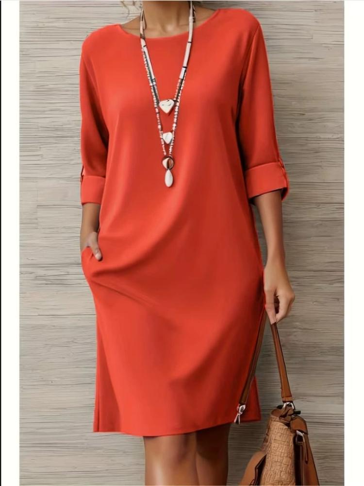 Elegant Women Party Dress Summer Fashion 3/4 Sleeve Casual Shirt Vestidos Pockets Loose Solid Knee-length Sundress XS помаранчевий
Elegant Women Party Dress Summer Fashion 3/4 Sleeve Casual Shirt Vestidos Pockets Loose Solid Knee-length Sundress XS помаранчевий
