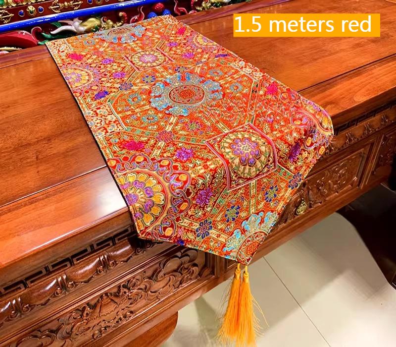 1.5m*35cm/2m*35cm Tibetan Style Satin Fabric Table Flag/Retro Rich Lotus PatternClassical Coffee Table Cloth Buddhist Decoration
1.5m*35cm/2m*35cm Tibetan Style Satin Fabric Table Flag/Retro Rich Lotus PatternClassical Coffee Table Cloth Buddhist Decoration