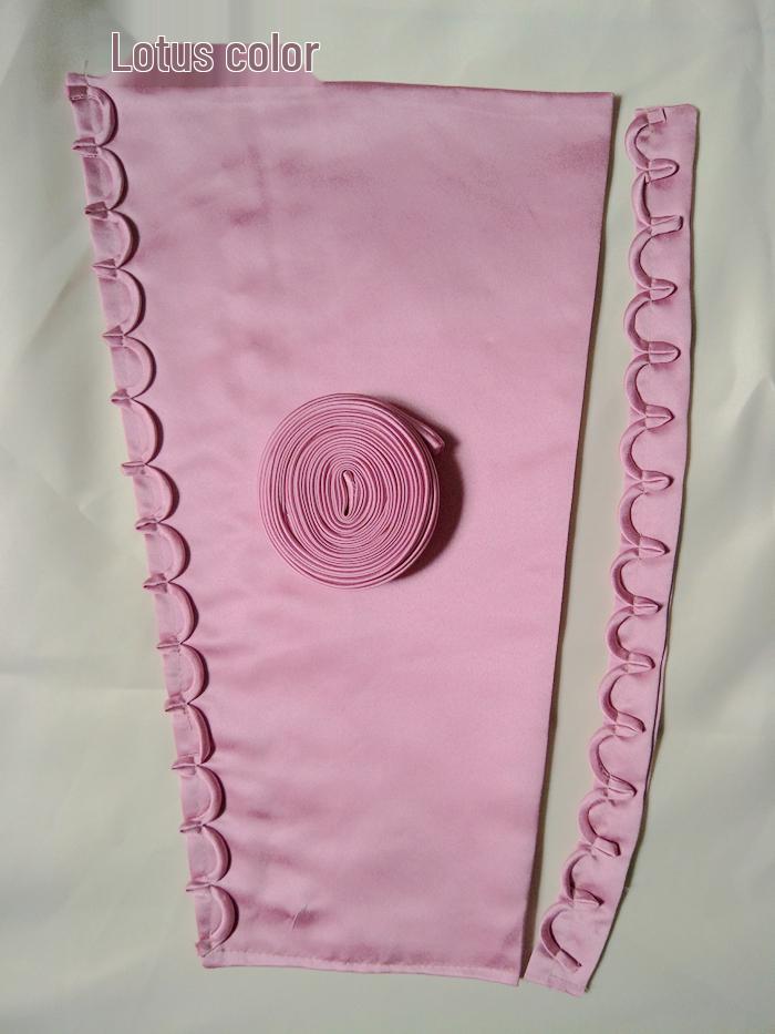 Three-Piece Multi-Color Satin Wedding Dress Accessory Set: Back Zipper to Corset Conversion with Panel, Buttons, and Cord.
Three-Piece Multi-Color Satin Wedding Dress Accessory Set: Back Zipper to Corset Conversion with Panel, Buttons, and Cord.