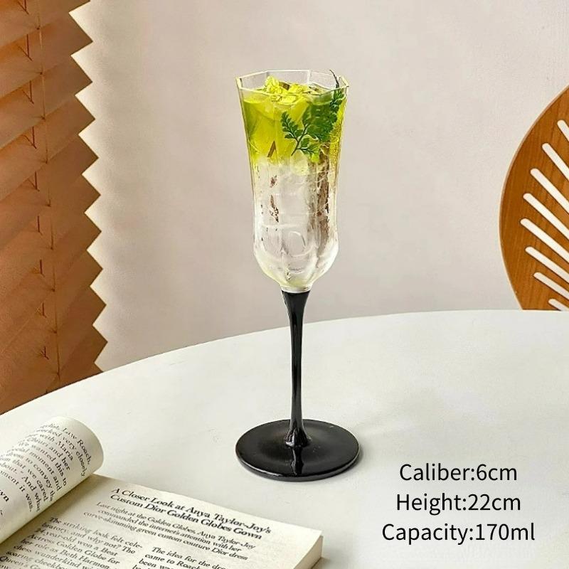 Creative Cocktail Glass Cups,Vintage French Champagne Flute Glass Cup,Black Stem Sweet Wine Glasses Cup,Highball Cups,Bar Tools 170ml
Creative Cocktail Glass Cups,Vintage French Champagne Flute Glass Cup,Black Stem Sweet Wine Glasses Cup,Highball Cups,Bar Tools 170ml