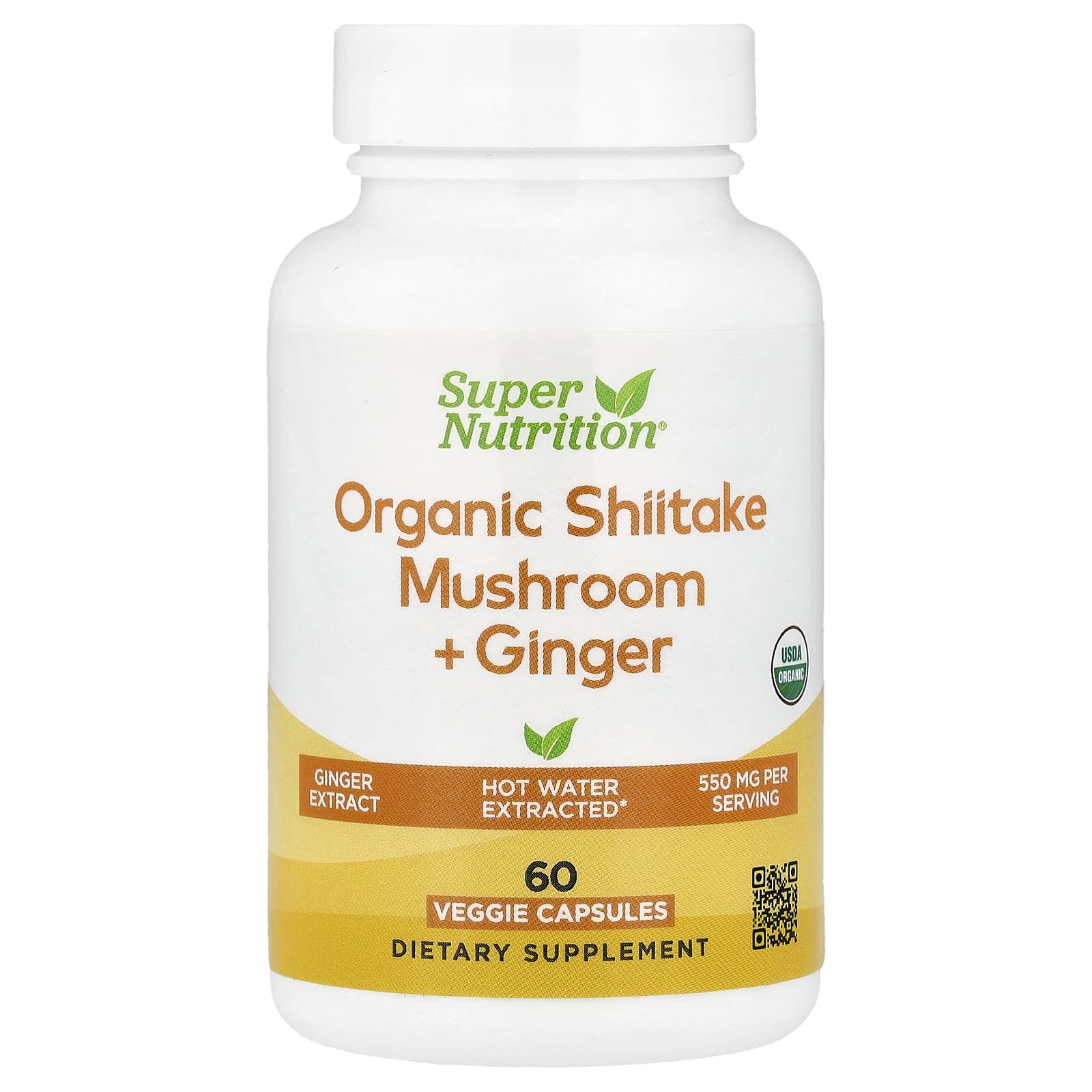 Organic Shiitake Mushrooms + Ginger, Organic Pullulan and Organic Rice Bran Concentrate, 60 Veggie Capsules
Organic Shiitake Mushrooms + Ginger, Organic Pullulan and Organic Rice Bran Concentrate, 60 Veggie Capsules