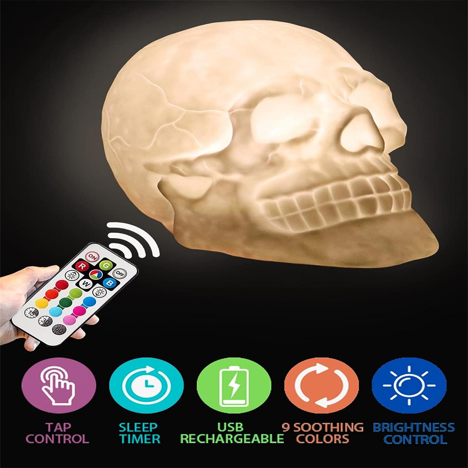 Led Skull Light With Remote Control USB Rechargeable Touch Control Skeleton Lamp For Halloween Party Horror Decoration White#0
Led Skull Light With Remote Control USB Rechargeable Touch Control Skeleton Lamp For Halloween Party Horror Decoration White#0