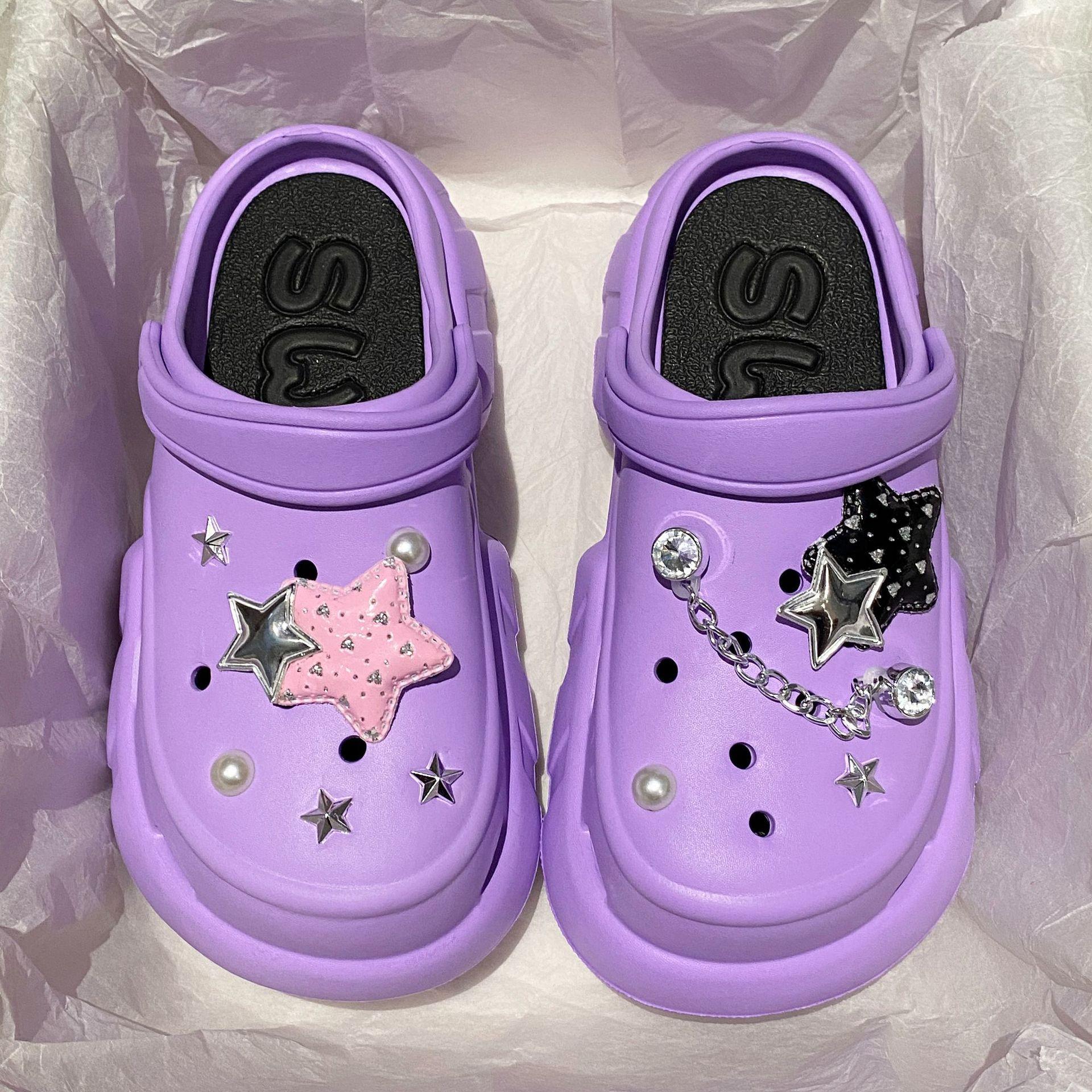 Baotou, женская обувь с дырочками, новинка 2024 года, летние уличные пляжные тапочки, противоскользящая толстая подошва, женские сандалии с дырочками Baotou DIY 38-39 (23.5-24cm) фиолетовый
Baotou, женская обувь с дырочками, новинка 2024 года, летние уличные пляжные тапочки, противоскользящая толстая подошва, женские сандалии с дырочками Baotou DIY 38-39 (23.5-24cm) фиолетовый