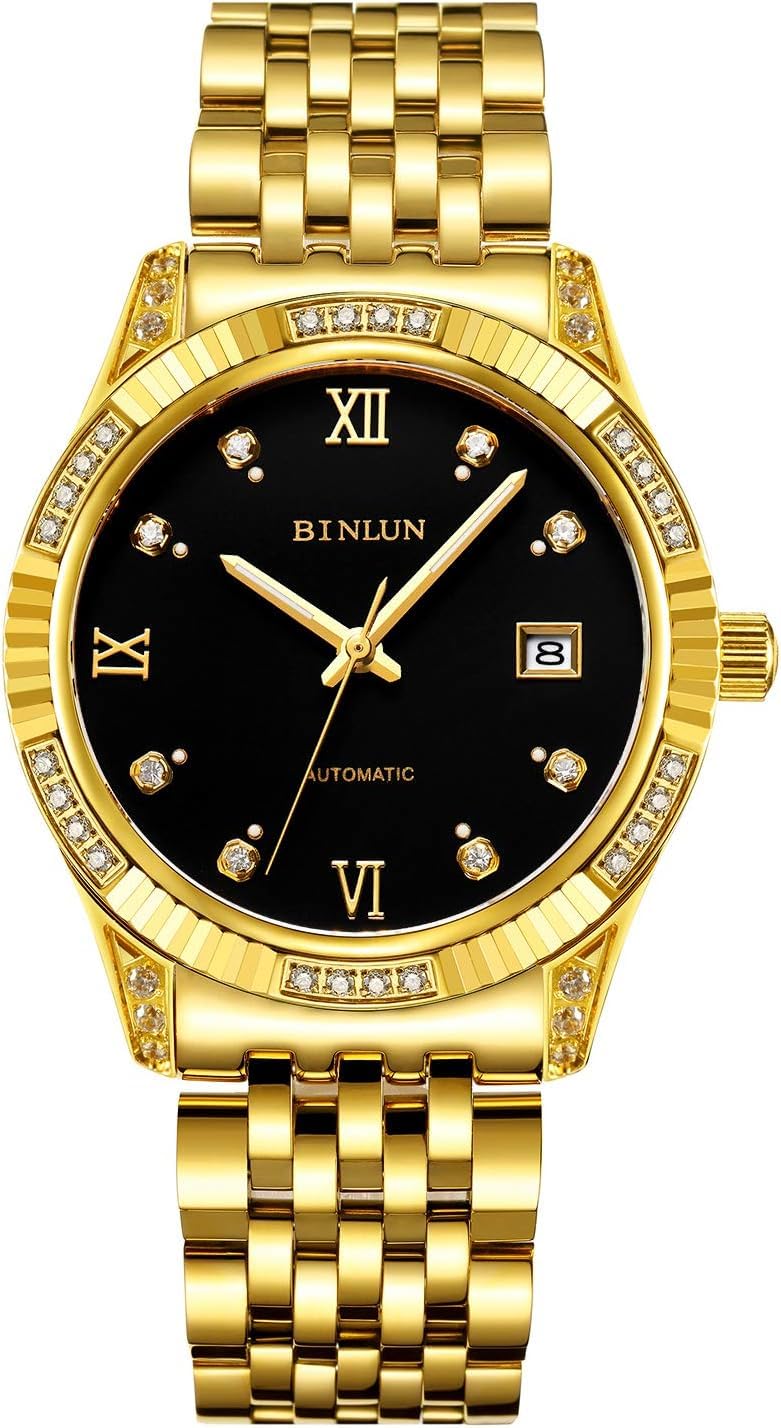 BINLUN Автоматические механические часы с ручным заводом, золотые, с датой, роскошные, сапфировое стекло, мужские, бриллианты, дисплей, часы, простые, стильные, элегантные,
BINLUN Автоматические механические часы с ручным заводом, золотые, с датой, роскошные, сапфировое стекло, мужские, бриллианты, дисплей, часы, простые, стильные, элегантные,