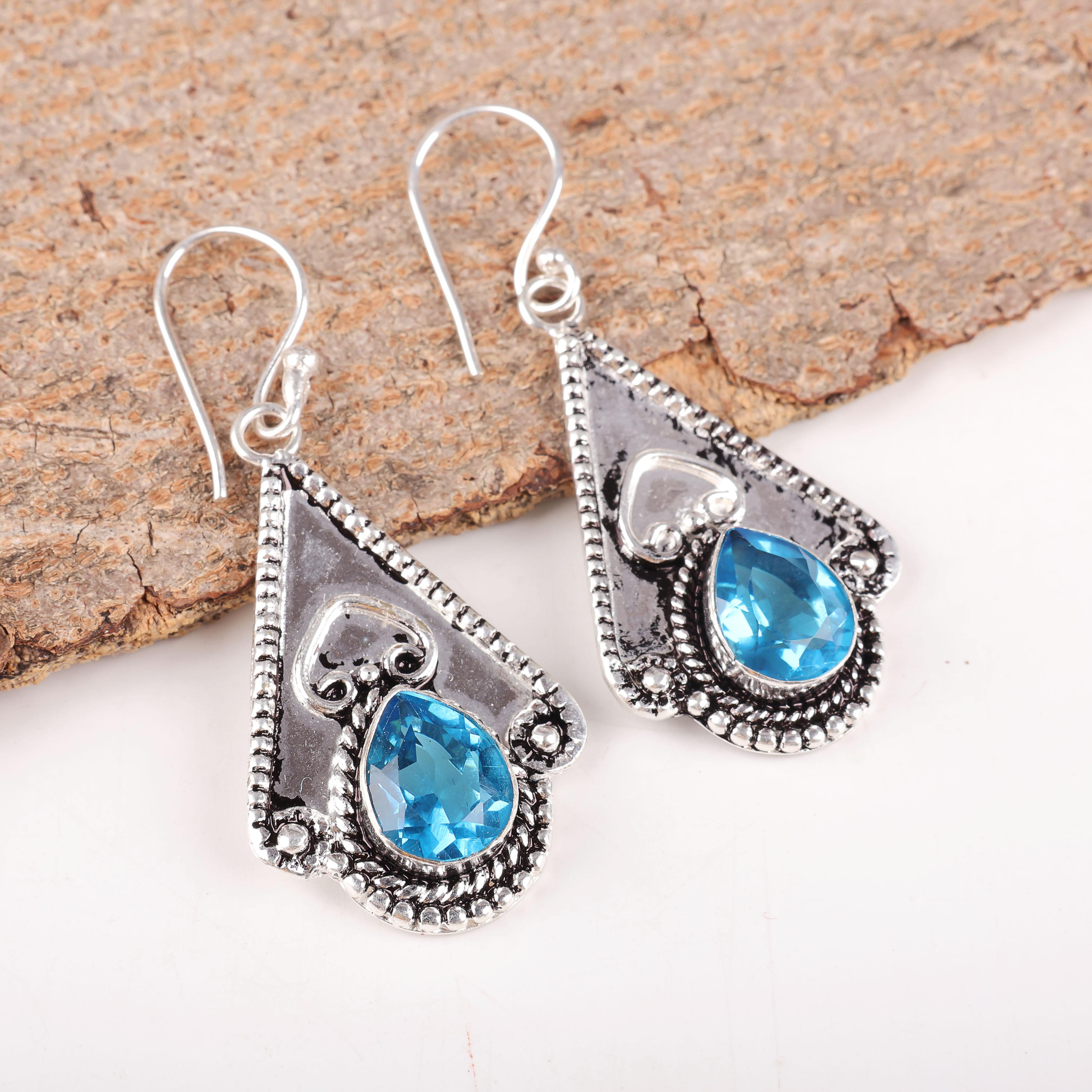 Swiss Blue Topaz Earring Gemstone Earring, 925 Solid Sterling Silver Earrings Jewelry Handmade Earrings, Silver Jewelry For Gift 2.09 Inches синій
Swiss Blue Topaz Earring Gemstone Earring, 925 Solid Sterling Silver Earrings Jewelry Handmade Earrings, Silver Jewelry For Gift 2.09 Inches синій