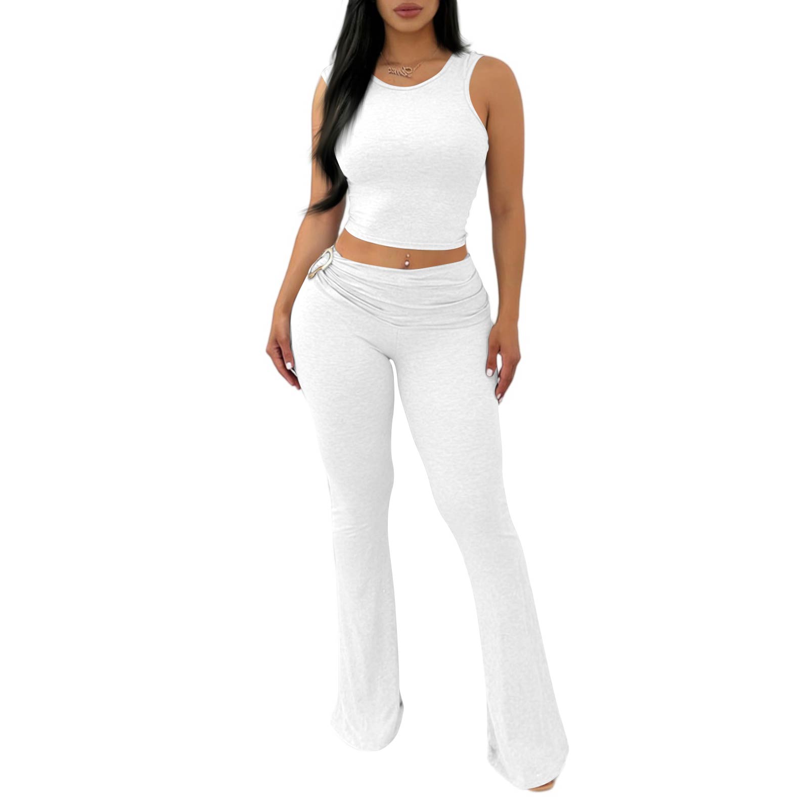 Women s 2-Piece Set: Fashionable Casual Sleeveless Top With Fitted Hip Hugging Pants XL білий
Women s 2-Piece Set: Fashionable Casual Sleeveless Top With Fitted Hip Hugging Pants XL білий