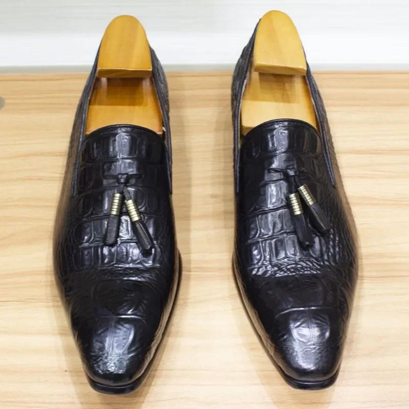 Handmade Men s Business Casual Leather Shoes Pointed Tassel Loafers Crocodile Pattern Fashion Trendy Dress Shoe Men 2024 Spring 39 чёрный
Handmade Men s Business Casual Leather Shoes Pointed Tassel Loafers Crocodile Pattern Fashion Trendy Dress Shoe Men 2024 Spring 39 чёрный