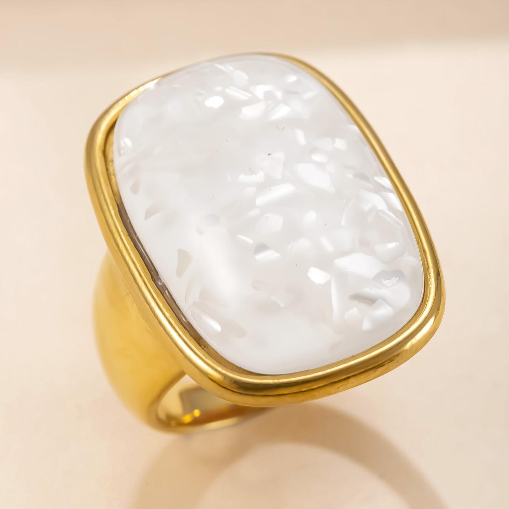 Vintage Natural Stone Ring for Women Stainless Steel Gold Color Ring Gold Plated No-Fading Jewelry 12
Vintage Natural Stone Ring for Women Stainless Steel Gold Color Ring Gold Plated No-Fading Jewelry 12