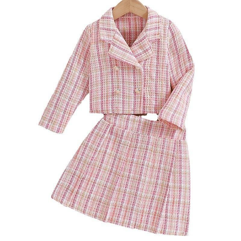 Girls Fashion Two-Piece Set - Winter-Spring Children s Sweet Pink Check Sleeveless Top + Short Skirt Set 9-10Y
Girls Fashion Two-Piece Set - Winter-Spring Children s Sweet Pink Check Sleeveless Top + Short Skirt Set 9-10Y
