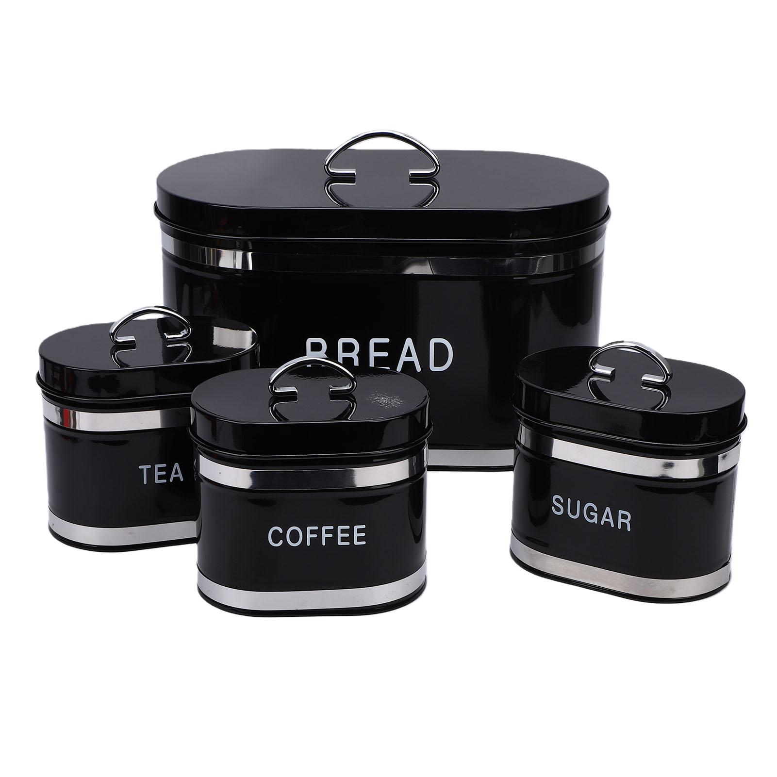 Bread Box and Canister Set for Kitchen Countertop Bread Bin Sugar Tea Coffee Storage Canister with Lid for Pastry Dry Food
Bread Box and Canister Set for Kitchen Countertop Bread Bin Sugar Tea Coffee Storage Canister with Lid for Pastry Dry Food