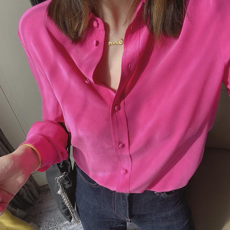 French Vintage Rose Red Mulberry Silk Straight-Leg Long Sleeve Shirt Extra Large рожевий червоний колір
French Vintage Rose Red Mulberry Silk Straight-Leg Long Sleeve Shirt Extra Large рожевий червоний колір