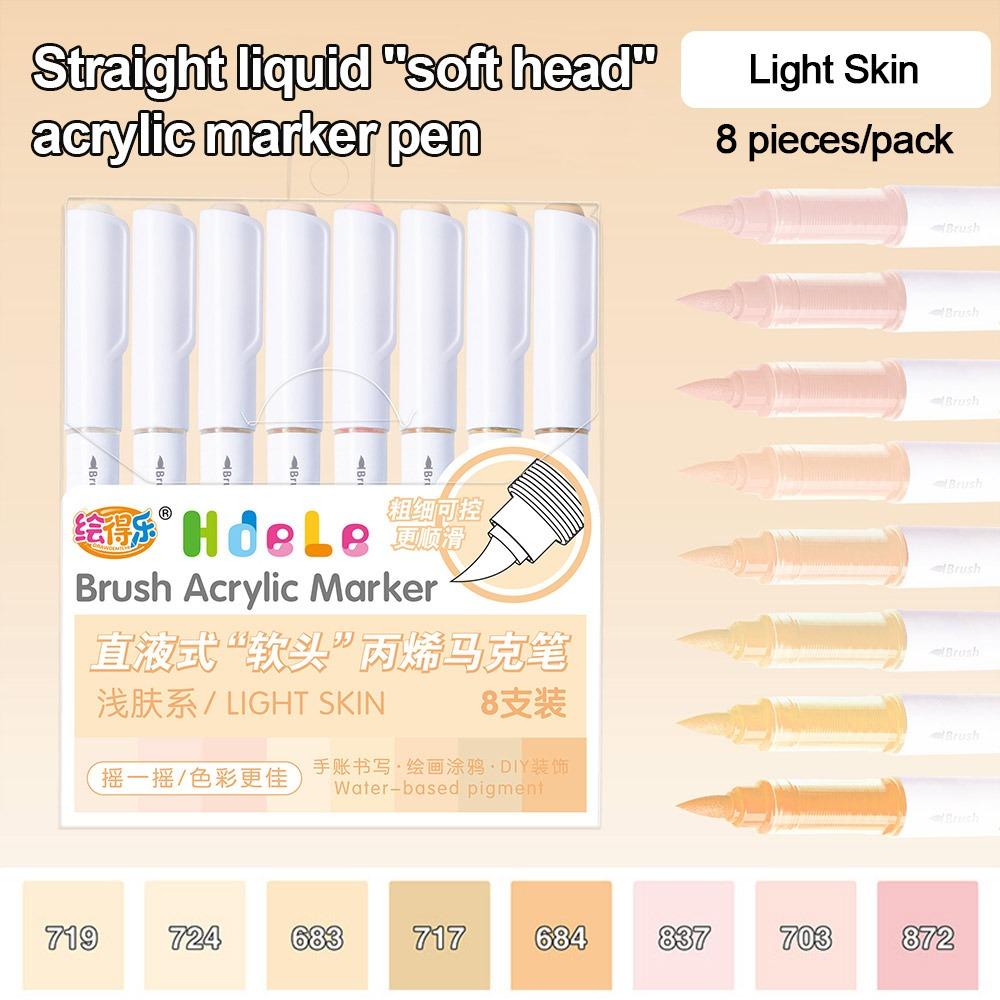 8-Colors Acrylic Marker Pen Softhead Art Watercolor Pen Straight Liquid Marker Drawing Light Skin
8-Colors Acrylic Marker Pen Softhead Art Watercolor Pen Straight Liquid Marker Drawing Light Skin