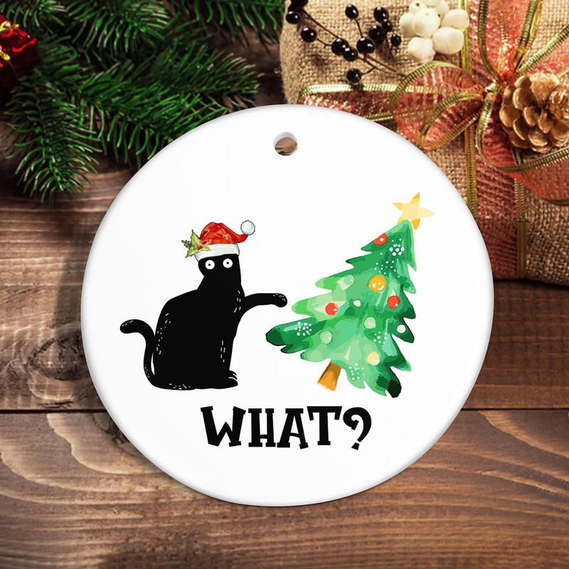 Black Cat Christmas Ornament Christmas Decor Tree Hangable Black Cat and Christmas Tree Festive Holiday Ornament 2D Car Hangable 
Black Cat Christmas Ornament Christmas Decor Tree Hangable Black Cat and Christmas Tree Festive Holiday Ornament 2D Car Hangable