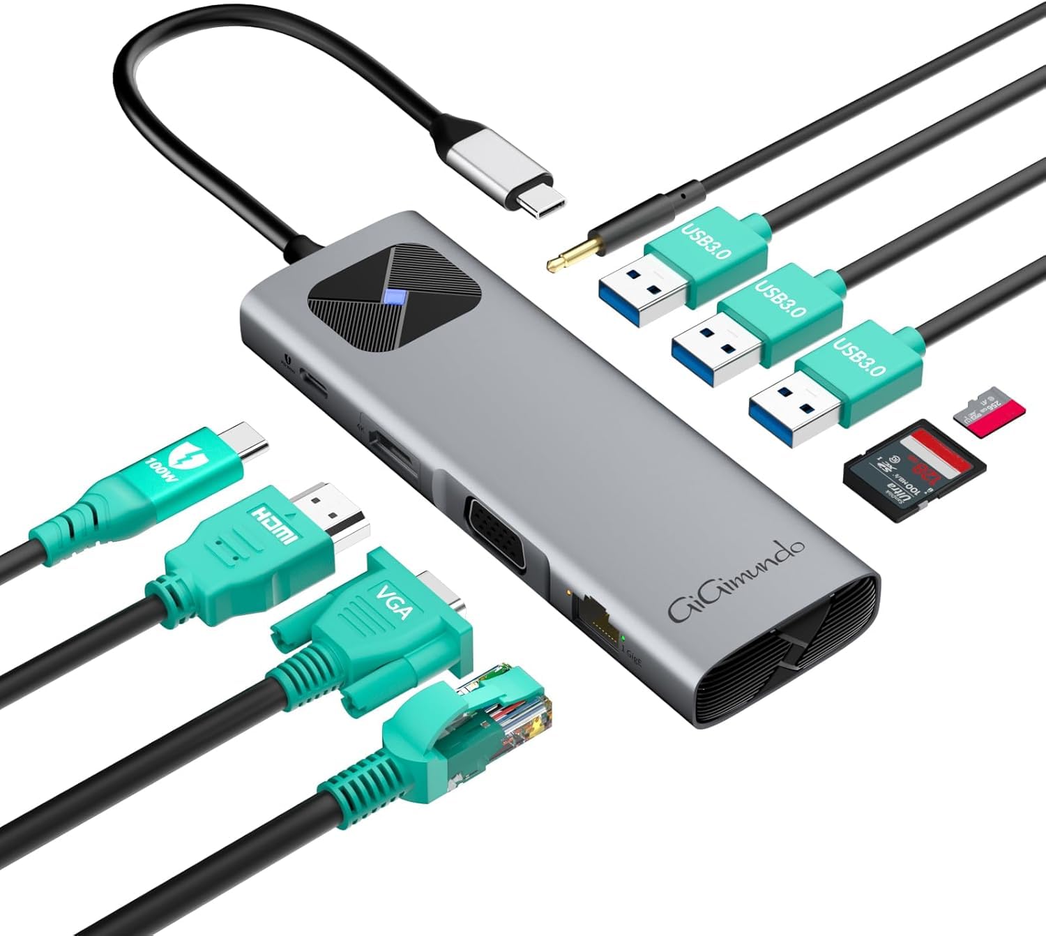 GiGimundo USB C Hub Conversion Adapter D RJ45 Ethernet Audio Data Transmission Lightweight Aluminum Alloy Mac Pro Meeting Business Home Work Telework
GiGimundo USB C Hub Conversion Adapter D RJ45 Ethernet Audio Data Transmission Lightweight Aluminum Alloy Mac Pro Meeting Business Home Work Telework