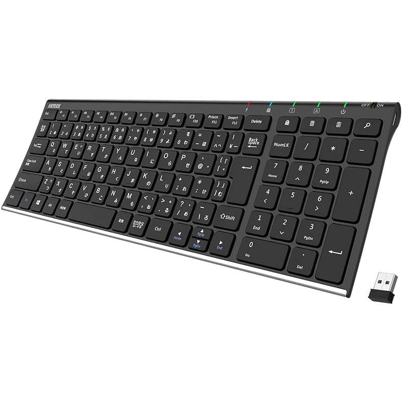 Arteck HW193 2.4G Wireless keyboard Japanese layout wireless stainless steel lightweight full size keyboard With numeric keypad Computer, Desktop, PC,
Arteck HW193 2.4G Wireless keyboard Japanese layout wireless stainless steel lightweight full size keyboard With numeric keypad Computer, Desktop, PC,
