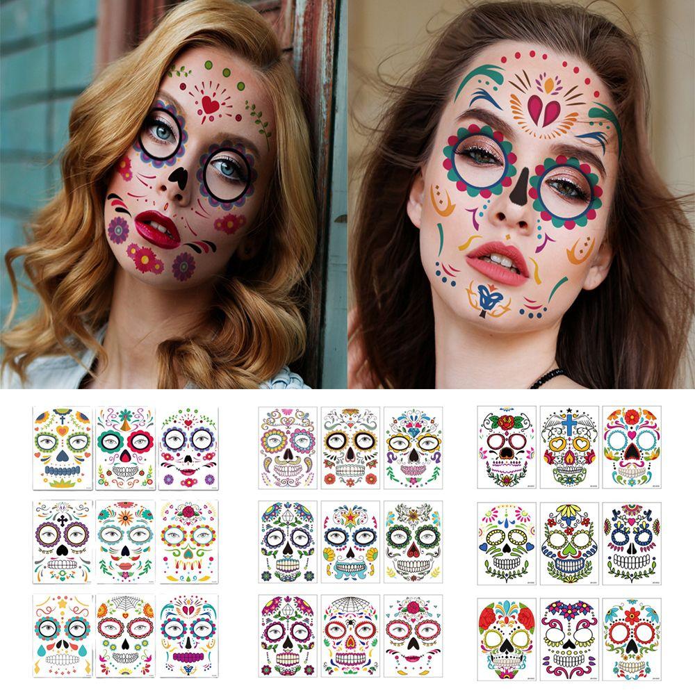 Skull Face Face Decal Day Of The Dead Halloween Dress up Facial Makeup Temporary Tattoo Stickers
Skull Face Face Decal Day Of The Dead Halloween Dress up Facial Makeup Temporary Tattoo Stickers