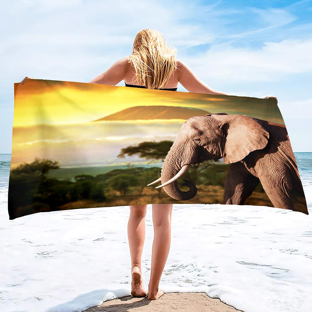 Elephant Beach Towel Travel Oversized Pool and Bath Towels Pool Towel Super Soft Plush Sand Free Towel Quick Dry BeachTowel W30*H60(CM)
Elephant Beach Towel Travel Oversized Pool and Bath Towels Pool Towel Super Soft Plush Sand Free Towel Quick Dry BeachTowel W30*H60(CM)