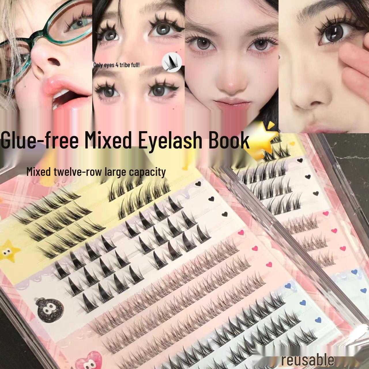 Doudou Glue-Free Fox-Eye False Eyelash Palette: Natural-Look Segmented Clusters
Doudou Glue-Free Fox-Eye False Eyelash Palette: Natural-Look Segmented Clusters