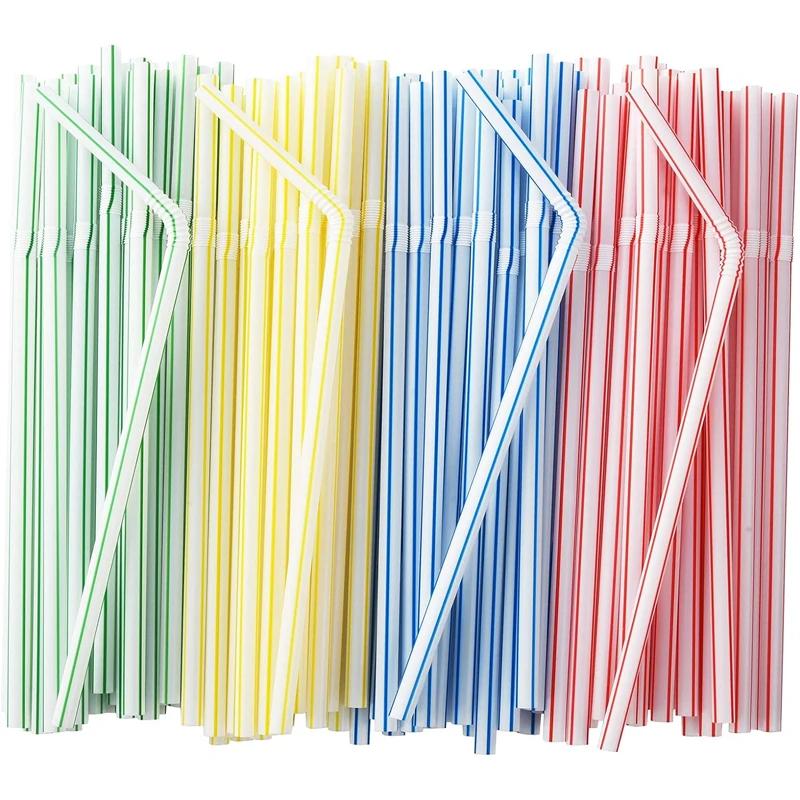 100 Pcs Colorful Flexible Plastic Straws Disposable Drinking Straws Long Striped BPA-Free Assorted Colors Bulk Pack 100PCS 21x0.5cm
100 Pcs Colorful Flexible Plastic Straws Disposable Drinking Straws Long Striped BPA-Free Assorted Colors Bulk Pack 100PCS 21x0.5cm