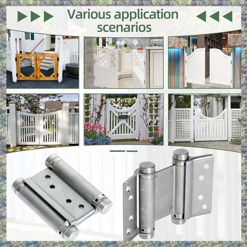 WON 4Pcs 3 Door Swing Self Closing Self Closing Door Hinges For Cafe Saloon Pub Swinging Doors Silver
WON 4Pcs 3 Door Swing Self Closing Self Closing Door Hinges For Cafe Saloon Pub Swinging Doors Silver