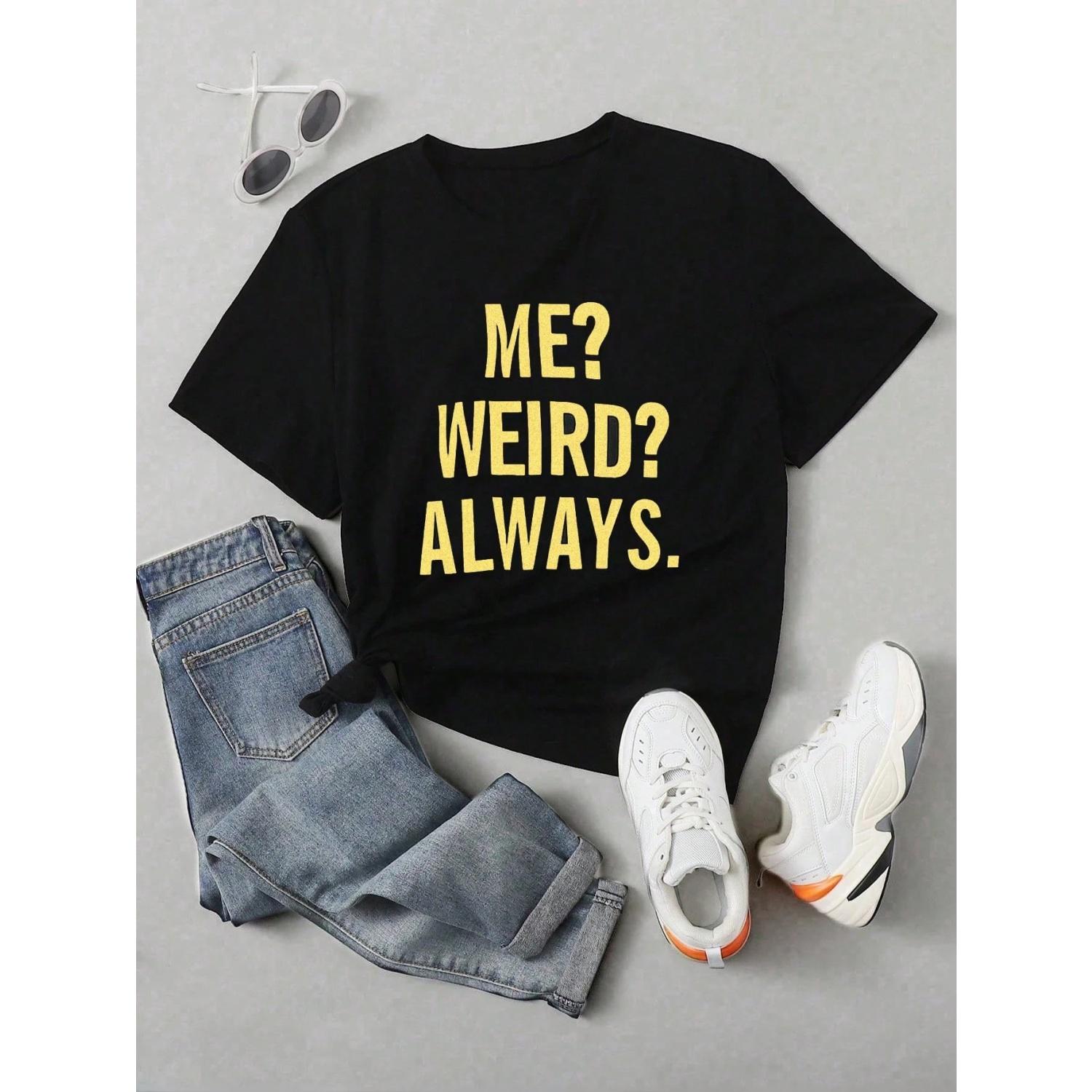 Me Weird Letter print short-sleeved T-shirt Casual and versatile style Suitable for summer outings and daily wear XXXXXL
Me Weird Letter print short-sleeved T-shirt Casual and versatile style Suitable for summer outings and daily wear XXXXXL