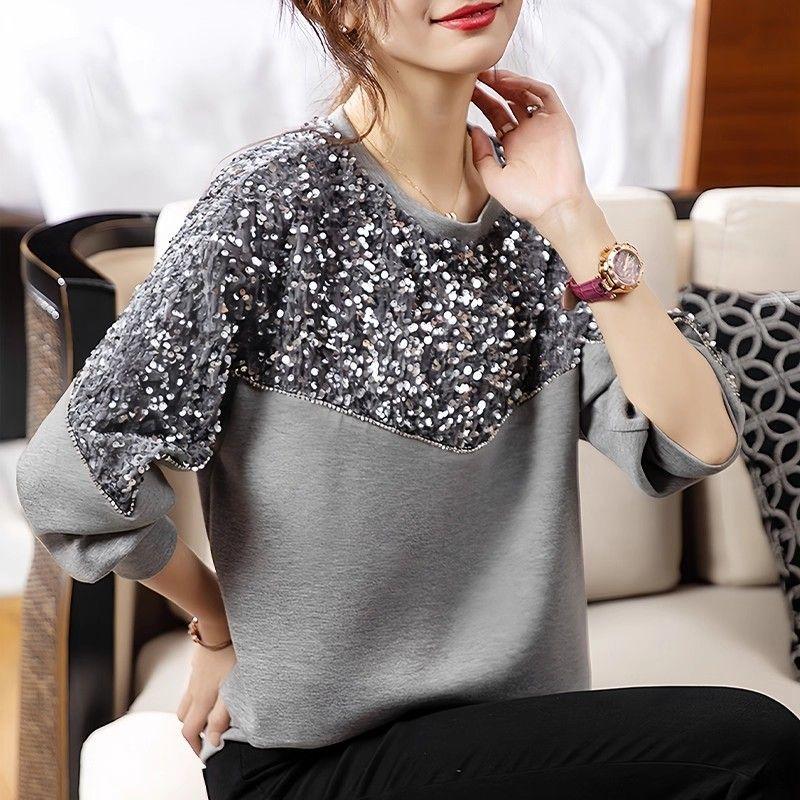 Women s Black Sequin Decorated Long-Sleeve Blouse Casual Loose Top L сірий колір
Women s Black Sequin Decorated Long-Sleeve Blouse Casual Loose Top L сірий колір