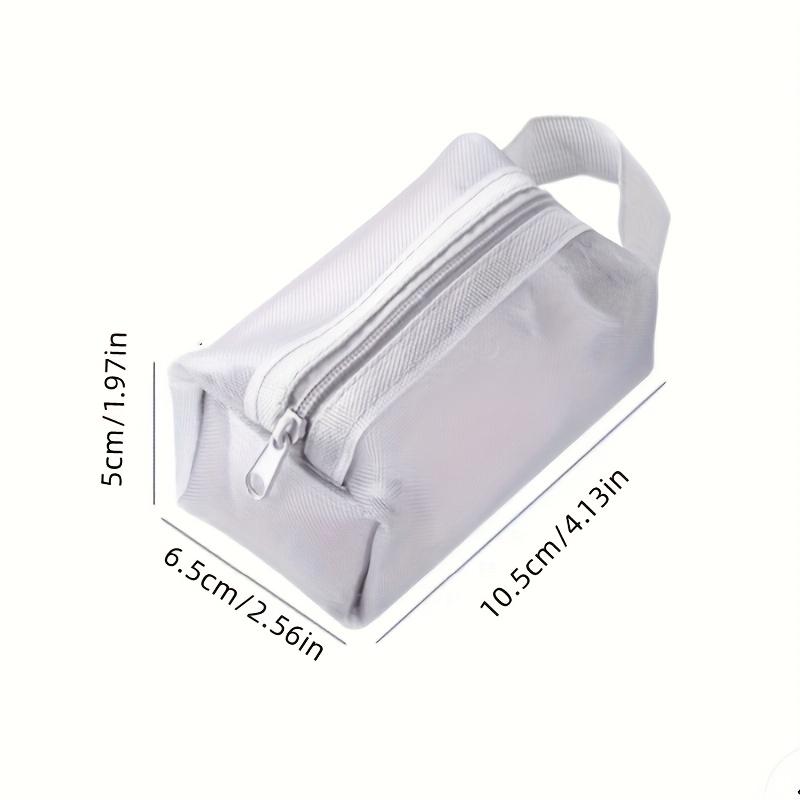 1 шт. Прочная нейлоновая сетчатая сумка на молнии - многоцелевая дорожная сумка для хранения косметики, монет, ключей и карт серый