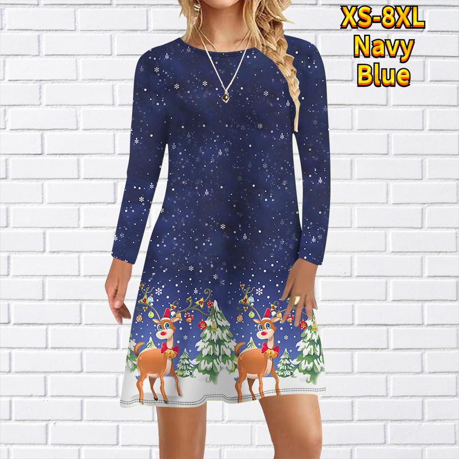 Жіноча повсякденна сукня Різдвяні сукні зі сніговиком для жінок, сукня з круглим вирізом і короткими рукавами, великий розмір L темно-синього кольору
Жіноча повсякденна сукня Різдвяні сукні зі сніговиком для жінок, сукня з круглим вирізом і короткими рукавами, великий розмір L темно-синього кольору