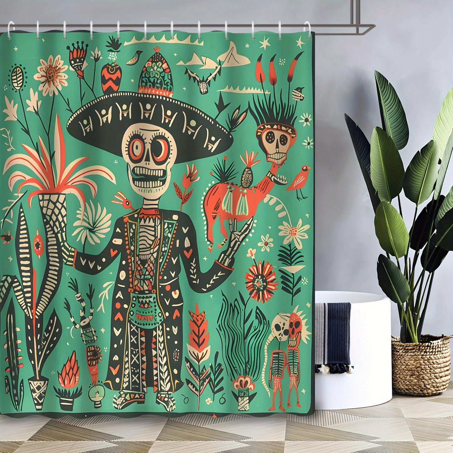Colorful Day of the Dead Shower Curtain: Vibrant Skeleton Art for a Festive Bathroom Decor W90XH180cm
Colorful Day of the Dead Shower Curtain: Vibrant Skeleton Art for a Festive Bathroom Decor W90XH180cm
